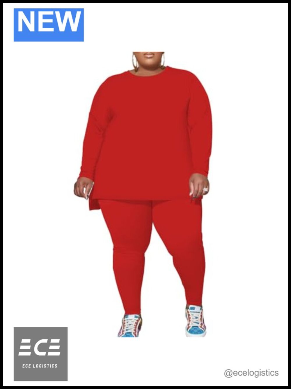Women's Plus Size 2 Piece Tracksuit Set V-Neck Sweatsuit Loungewear